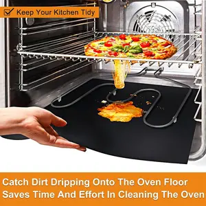 2pcs/set,Oven Liners for Bottom of Oven, Thick Heavy Duty Non-stick Reusable Teflon Oven Mat, Baking Mat for Electric, Gas, Toaster Ovens, Grills ,Kitchen Friendly Cooking Accessory, Bakeware Accessory