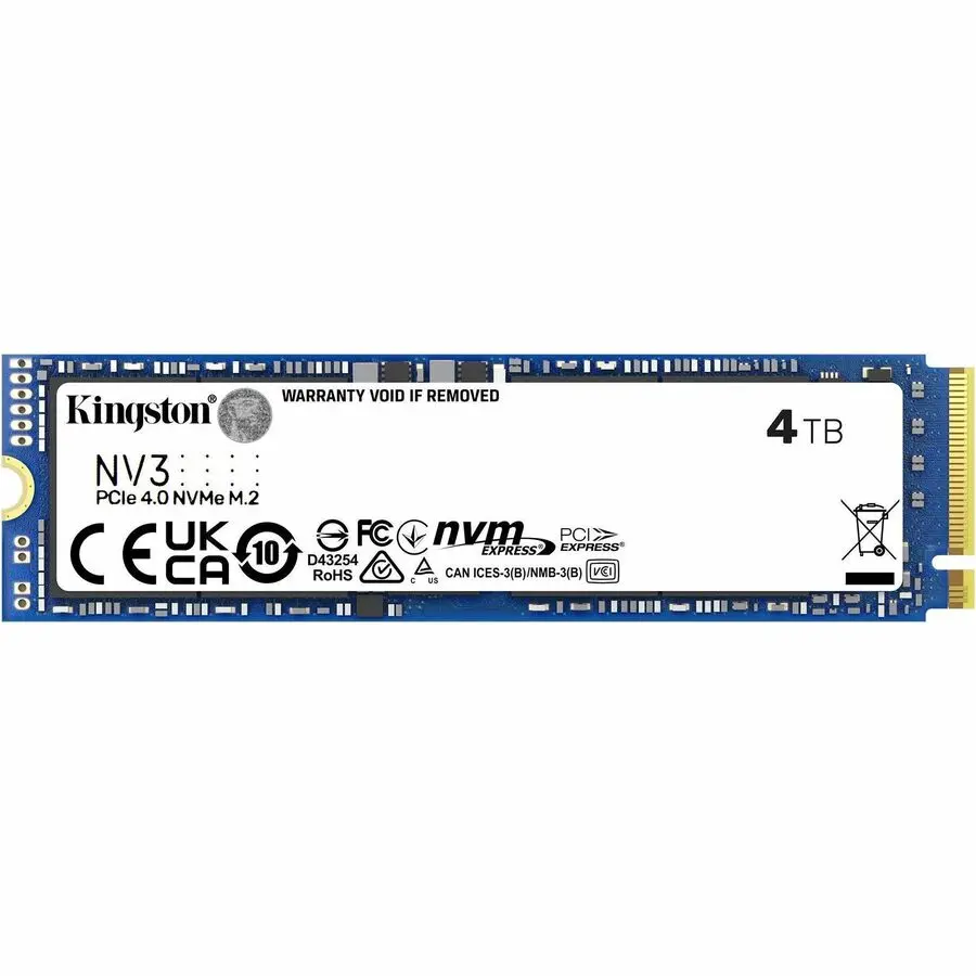 Kingston NV3 4TB Internal NV3 PCIe 4.0 NVMe Solid State Drive SNV3S/4000G