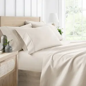 Solid 6 Piece Sheet Set - Ultra Soft - Becky Cameron (Extra Pillow Cases!), Ivory, Full