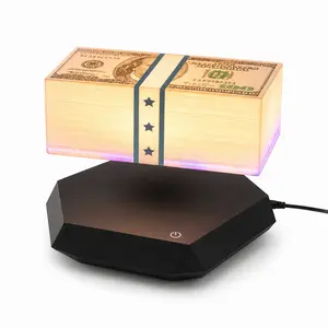 Magnetic Levitating Lamp - Floating Cash Design Night Light 360° Rotating RGB LED Desk Lamp Unique Gift for Gamers Men Office Home Decor