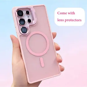 Samsung Galaxy S25 S24 S23 Plus Ultra Shockproof Phone Case with Camera Lens Protector & Stand MagSafe Accessories Full Body Protection Cover