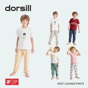 Dorsill Children's kids girl and boy Cotton Lounge Pants – 100% Cotton, breathable Soft & Skin-Friendly Basic Sweatpants Casual Clothing Pajamas for spring and summer