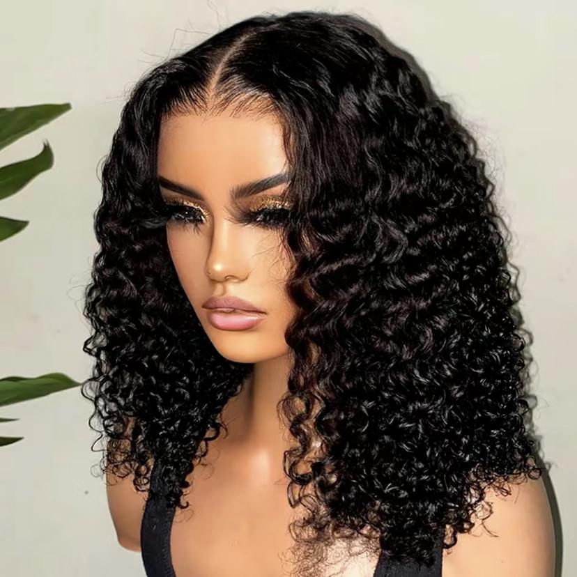 Short Bob Glueless Wigs 6x4 Ready To Wear Deep Wave Curly Wigs Human Hair Wet and Wave 6x4 HD Lace Closure Wig For Women Pre Plucked 180% SpringStatements