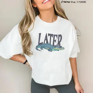 Comfort Color Later Gator T- Shirt, Vintage 90s Style Shirt,4th Of July shirt, Funny Graphic Alligator Tee, Gift For Him Or Her, Funny Mama Shirt, Mother Day Gift Top Womenswear Fitted