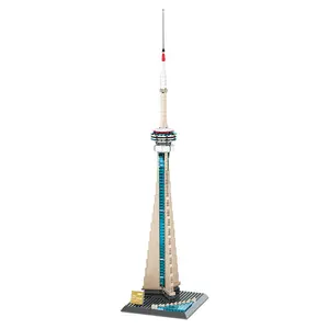 Toronto National TV Tower Building Blocks Model Toy, Mixed Colors, Abs Material, Living Room Decor, New Home Birthday Gift, Suitable for 12+