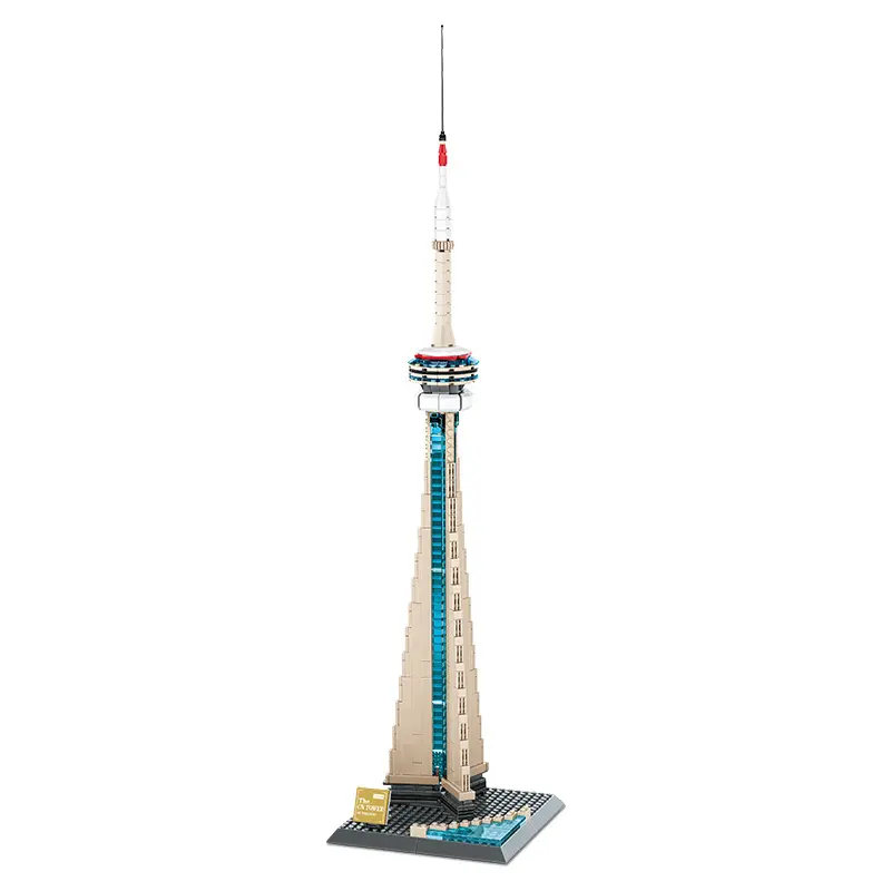 Toronto National TV Tower Building Blocks Model Toy, Mixed Colors, Abs Material, Living Room Decor, New Home Birthday Gift, Suitable for 12+