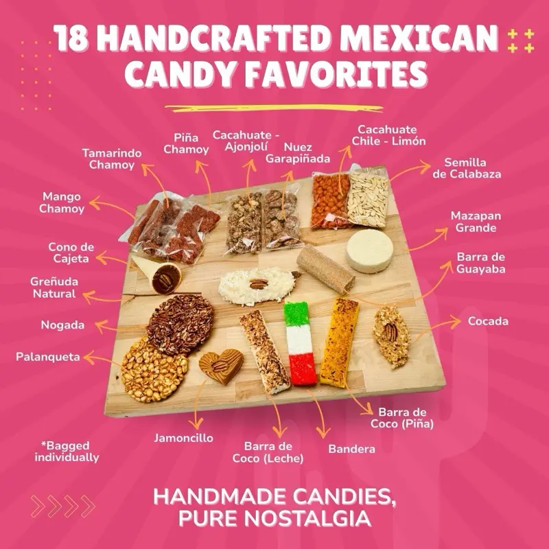 Surtido Rico 18 Dulces Mexicanos - Assorted Mexican Candies Variety Pack Including Nuts and Confections