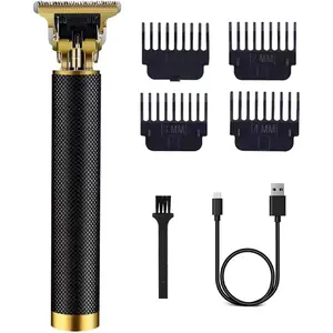 Hair Trimmer for Men, Electric Hair Clippers Cordless Beard Trimmer Shaver Electric T Blade Hair Trimmer, Zero Gapped Hair Clippers Cutting Grooming Kit with Guide Combs Ear Spoon Tool Set, Black.