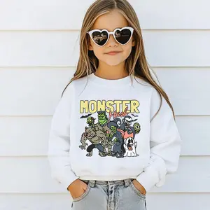 Kids Retro Halloween Monster Mash Sweatshirt, Halloween Aesthetic, Perfect for Monster Season, Youth Heavy Blend Hooded Sweatshirt