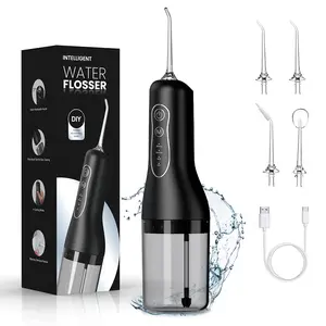 Portable Water Flosser, 1 Box Rechargeable Oral Irrigator with Replacement Heads, Waterproof Oral Care Cleaner for Home & Travel