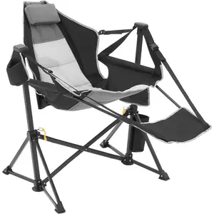 VEVOR Reclining Camping Chair, 300 lbs Load Camping Hammock Chair, Rocking Lounge Folding Chair with Cup Holder Storage Bag Headrest Adjustable Backrest, for Camping and Other Outdoor ActivitiesVEVOR Super Brand Day
