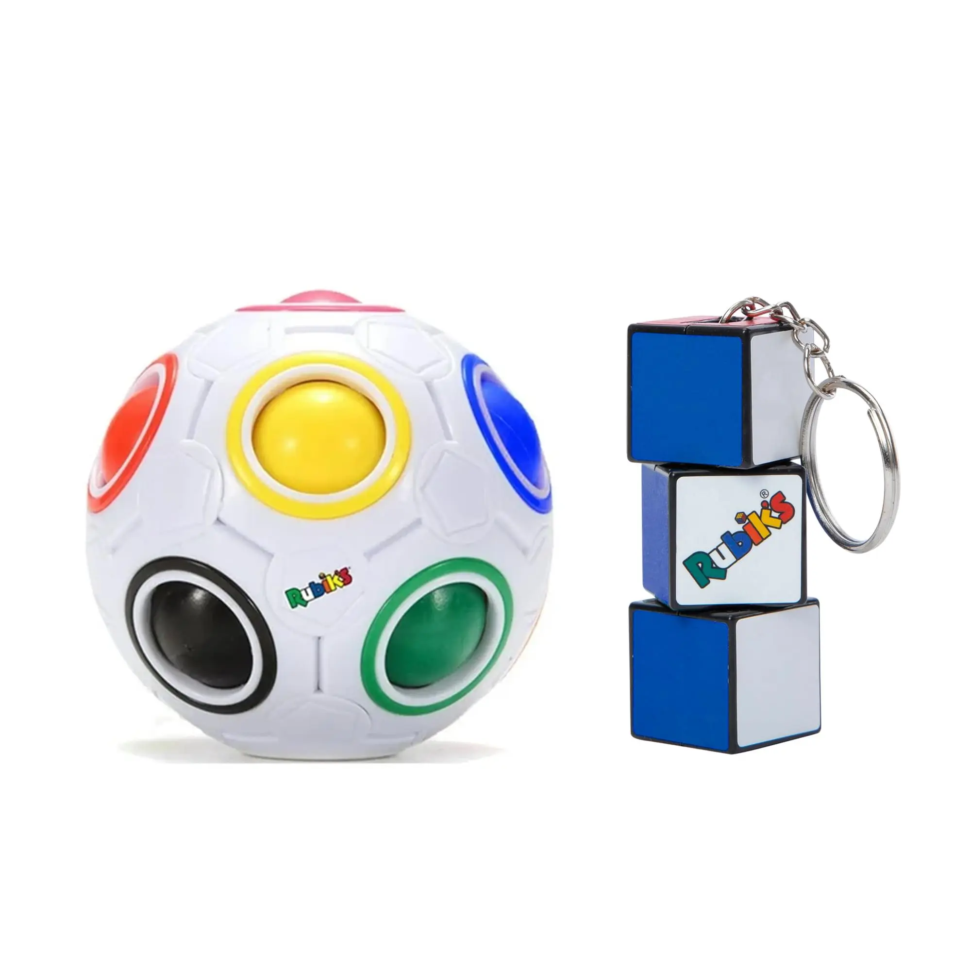 Rubik's 2-Piece Gift Set, Rainbow Ball Puzzle, Twist Keychain Series for Toys & Hobbies Games & Puzzles