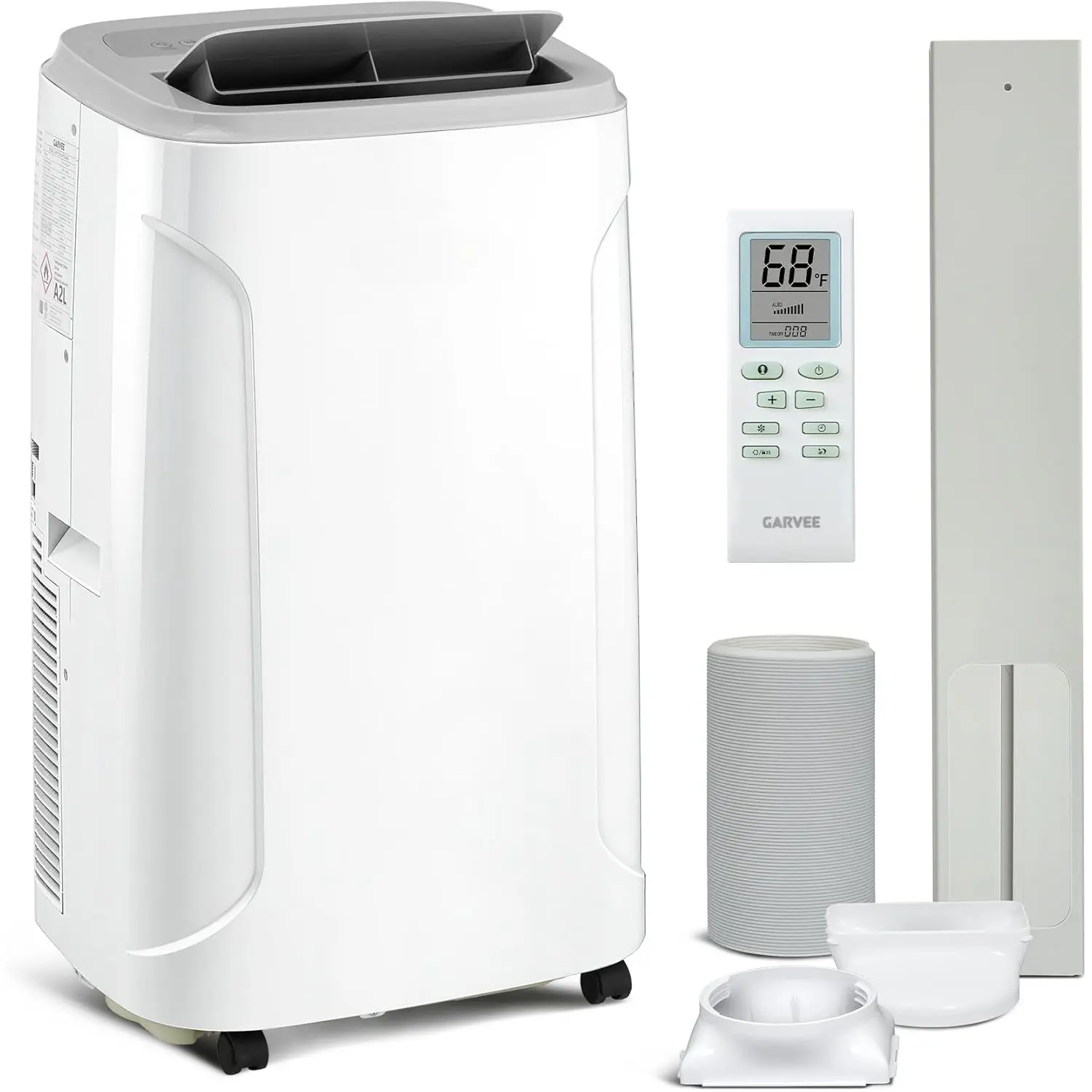 14,000 BTU Residential Portable Indoor AC Floor Standing Room Aircon - Cooling, Fan, Dehumidifier Modes, Quiet Unit with Remote Control, LED Touch Panel, 3-Step Window Setup Kit, Cools 61°F-88°F Up to 750 Sq Ft for Bedroom, Basement