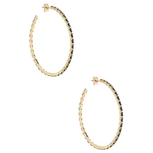 Ettika Hoop Earrings in Black & Gold