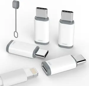 4 Pack Lightning to USB-C Adapter for iPhone 15/16/17 Pro/17 Pro Max, Fast Charging & Data Transfer USB-C Charger Connector, iPhone 16/17 Charger Accessories, Not for Audio/OTG