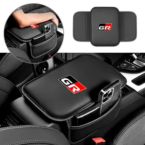 PU Leather Car Armrest Box Pad Auto Armrest Mat for Toyota GR RAV4 Crown Hilux Fortuner Corolla SE 2023 Camry Yaris Land Cruiser Prado Venza Storage Armrests