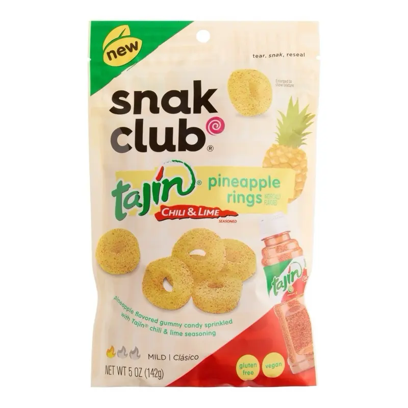 Snak Club Tajin Pineapple Rings Chili Lime Seasoned Snack Pinya 5 Oz Gluten Free Vegan