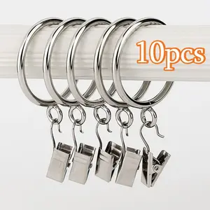 10pcs curtain hanging rings, curtain ring loops, circular ring accessories, Roman rod clips, hooks