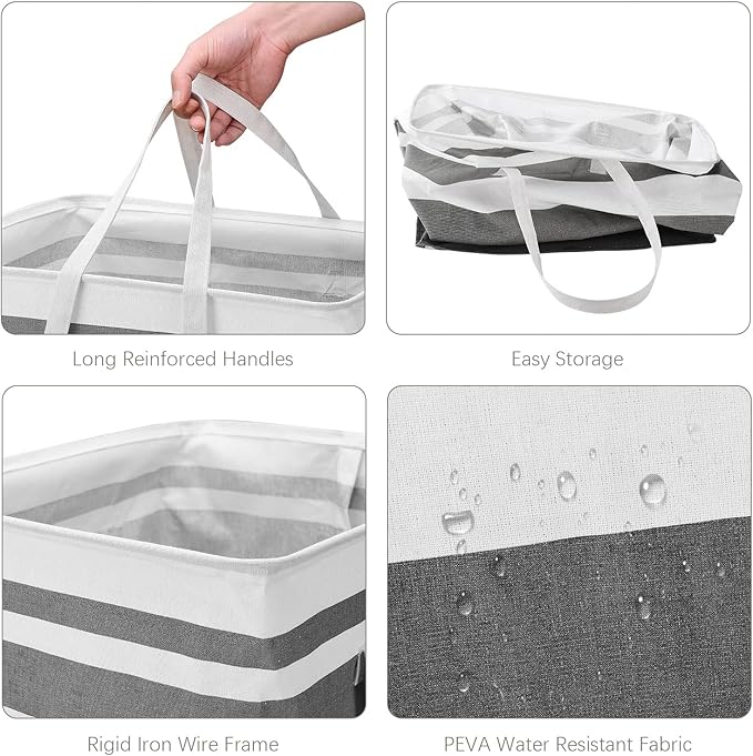 Foldable Clothes Hamper With Handles Large Capacity Clothes Hampers for Laundry Waterproof Laundry Basket Home Storage Organizers Laundry Hamper Laundry Bag for Clothes Towels Toys