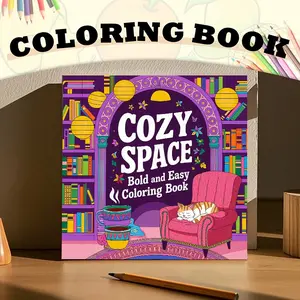 Adult Coloring Book Simple & Easy to Use, Bold Colors, Perfect for Daily Leisure Entertainment, 1pc (pens Not Included)