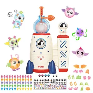 DIY Sticky Balloon With Pump, Re-Usable Decors, Balloon Party Supplies, Model bouncy balloon kit multiple sculptures for kids toy, 60 Balloons, 100+ Accessories, Balloon space rocket toy, Party fun activities