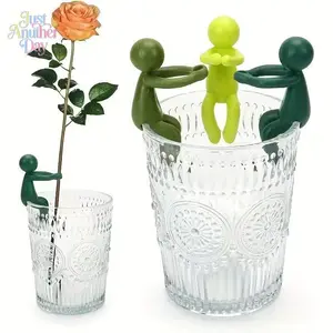 Cute Green Figurine Plant Pot Hangers Resin Human Shape Pot Hugger Flower Stem Holder Creative Pot Decoration for Home Garden Unique Gift for Plant Lovers Fun and Easy to Use Plant Pot Accessory
