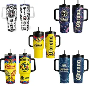 Retro Mexico Soccer America Third Away Tumbler 40oz Handle, Cup Soccer Club Inspired Travel Mug Fan Drinkware Gift