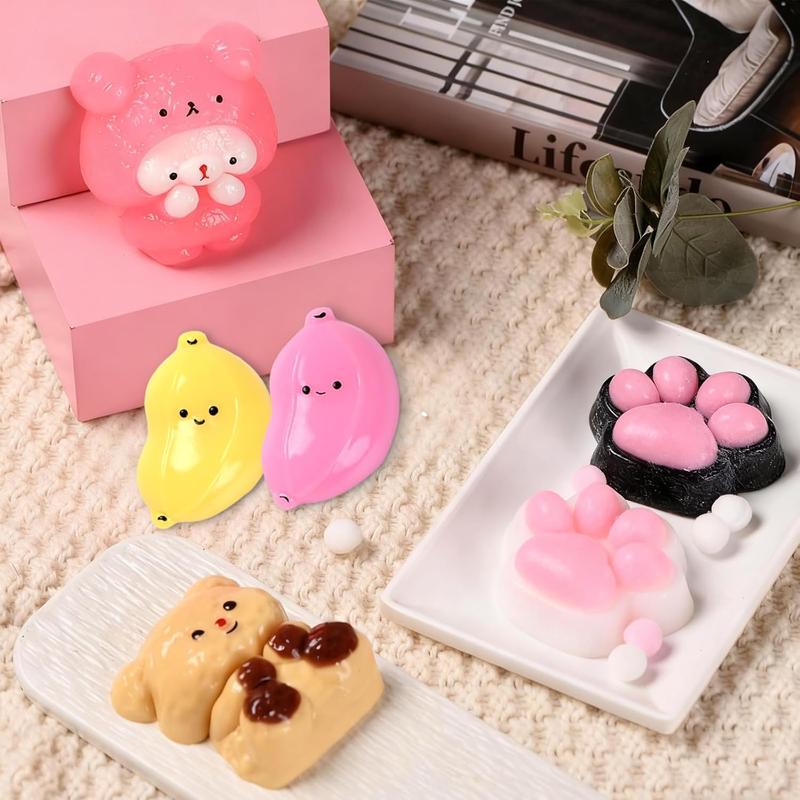 Taba Squishy Fidget Toys 6Pcs, Stress Relief Sensory Squeeze Toys for Kids & Adults, Kawaii Taba Squishies for Party Favors, Classroom, Valentine's Day Gifts, Goodie Bags Stuffers