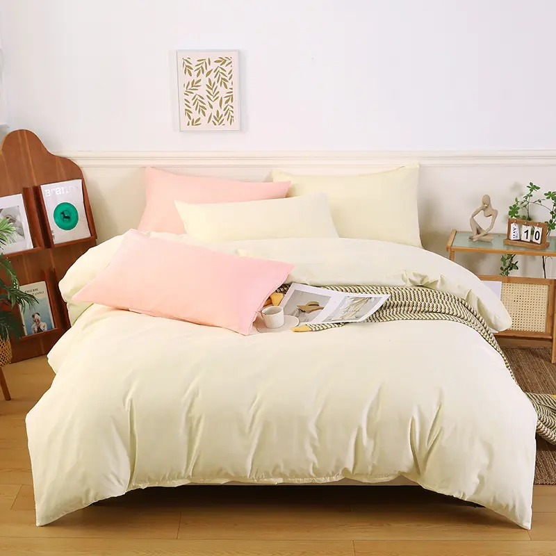 Solid Color Bedding Set, Duvet Cover Set with 1 Duvet Cover and 2 Pillowcases, Soft Cozy for Bedroom Decor