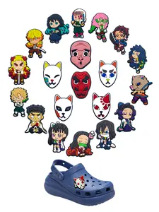Japanese Cartoon Shoe Accessories Set, Fashionable Mask Pig Ninja Anime Party Gifts for Boys and Girls, Casual All Seasons