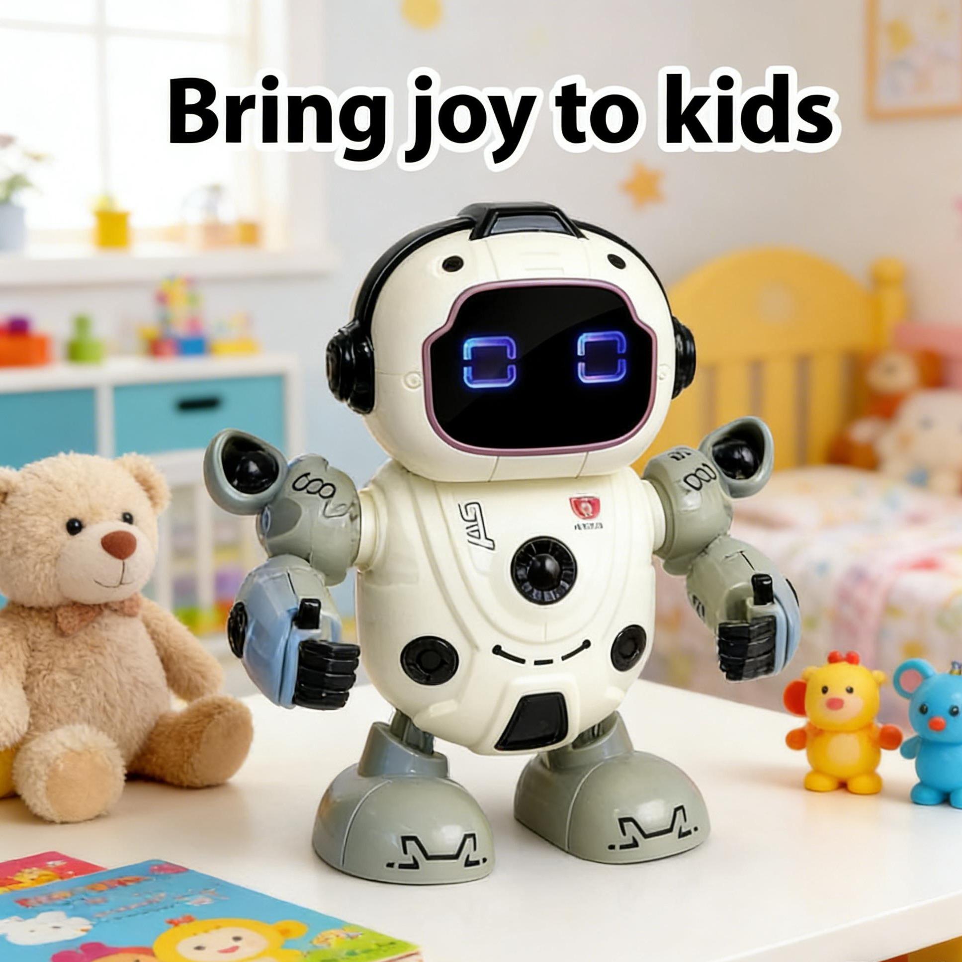 Interactive Musical Dancing Robot, Flexible Joints Electronic Toy with LED Eyes, Interactive Electronic Toy, Birthday Gift for Boys Girls