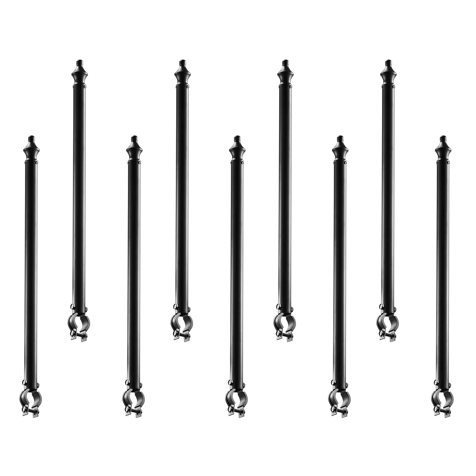 【SummerFinds】VEVOR Steel 9 Fence Post Extenders, 27.4in Height Extension for 1.3-1.5in Tops, U Bracket & Barbed Wire Arm, Long-Lasting Durability, Protective End Cap Design for Farm Security