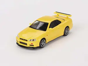 Nissan Skyline GT-R (R34) V-Spec – Lightning Yellow (Mini GT) Diecast 1:64 Scale Model - TSM MGT00762
