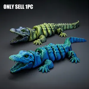Colorful Crocodile Statue, Blue Animal Eyes, Home Office Decor, Desktop Decoration Ornament, Perfect for Halloween Christmas Thanksgiving Gifts