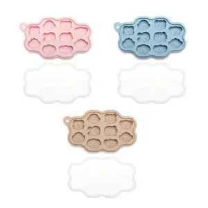 Baby Breastmilk Popsicle Molds (3 Pack), Cute Animal Style Silicone Baby Freezer Tray, Set Utensils, DIY Fruit and Milk for Baby Infant, Cube Kitchen