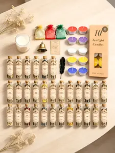 46-Piece Wicca Supplies Kit with 30 Herbs Jars 10 Candles Scented Sachets Feather Bell Guide Book for Beginners Altar Home Decor Rituals Halloween Christmas Party Gift