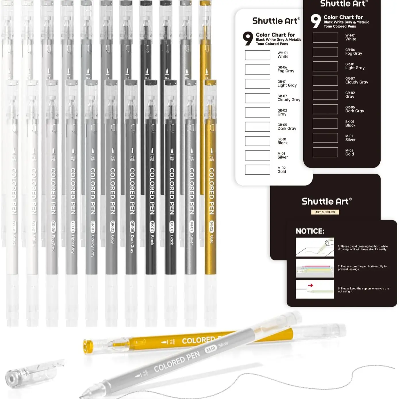 22 Black White Gray & Metallic Tone Colors