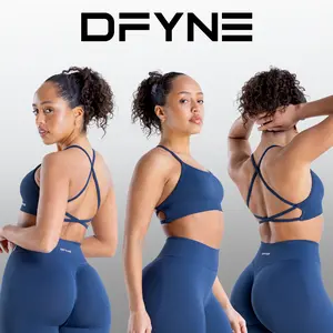 DFYNE Dynamic Backless Sports Bra – Seamless, Sculpting Fit with Open-Back Design
