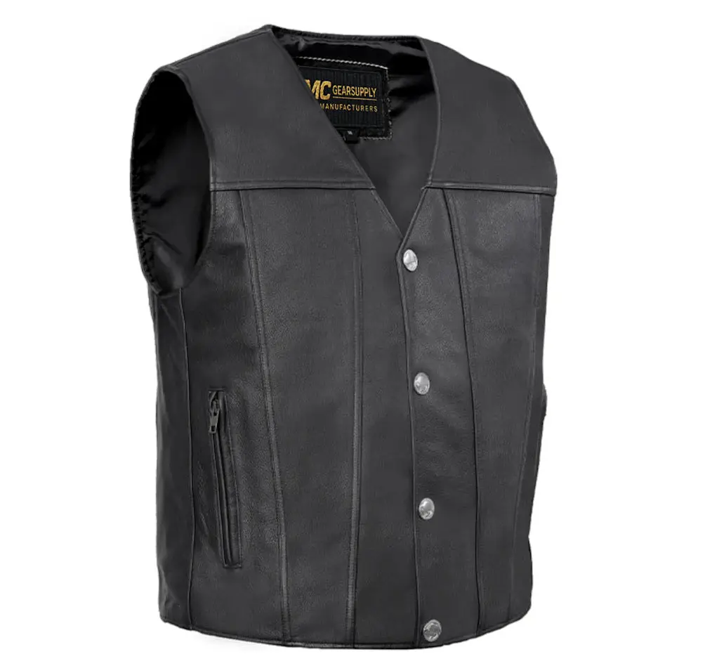 Men's Single Back Panel Concealed Carry Vest Buffalo Nickel Head Snaps MC20101
