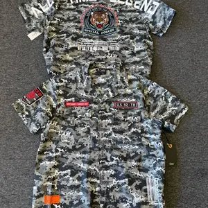 Gray camouflage button down shirt