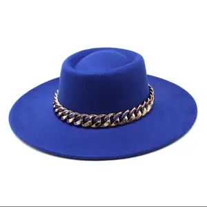 Womens Faux Fur Wide Brim Fedora Hat in Blue - Casual Design for Women, Suitable for Spring Wear - Footwear, Girl, Flatform, Running, Bedroom, Loafer, Comfort