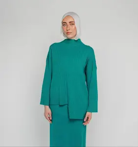 VELA Mixed Rib Pullover Top