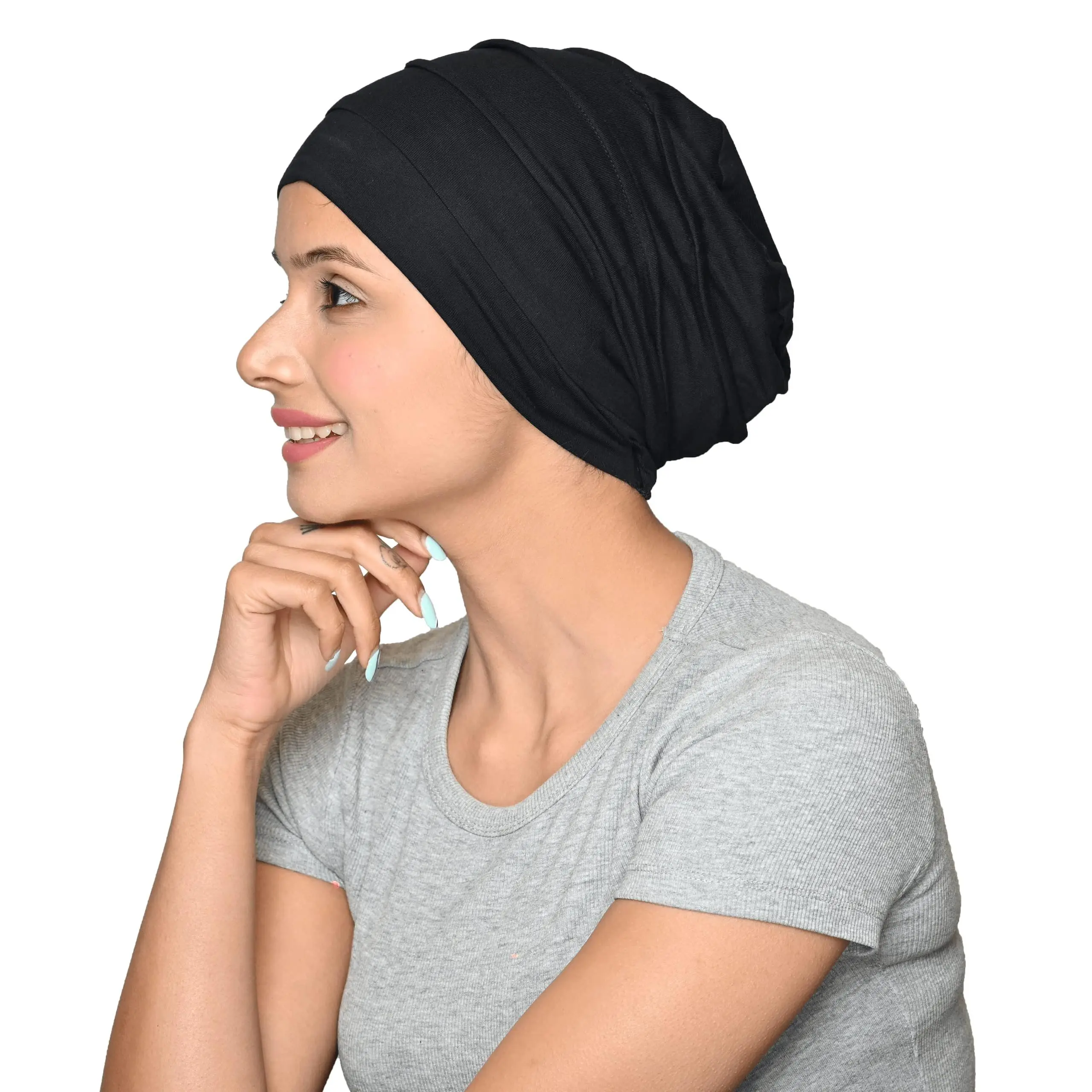Chemo Silky Soft Slouchy Snood Cap Beanie For Women Cancer Hair Loss Turban Hat Headwear