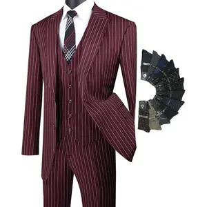 Luxurious Men's 3-Pieces Gangster Stripe Suit