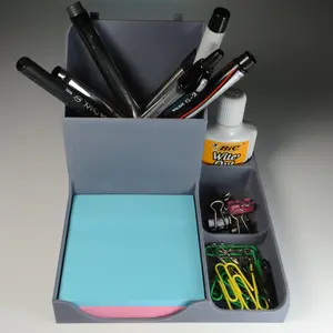 Multi-Functional Desk Organizer with Sticky Note Holder and Glasses Hooks