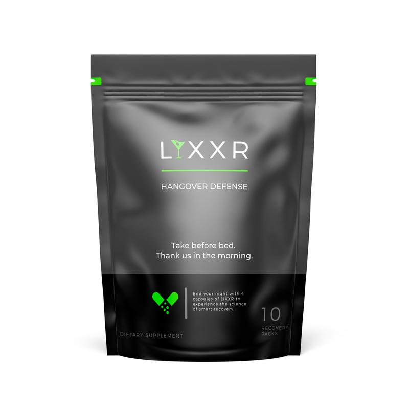LIXXR Post-Alcohol Recovery - 10 Pack - 4 Capsules per Sachet - Travel-Ready Supplement