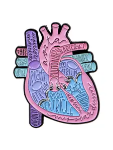 Beating Heart Blood Vessels Brooch Pin, Zinc Alloy Doctor Nurse Badge, Unisex Casual Accessory, Cute Birthday Gift for Men Women, Jewellery