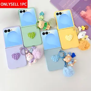 Phone Case & Cartoon Charm Accessory for Samsung Galaxy Z Flip 7 5g, PC Candy Color, Shockproof Cellphone Accessory, Durable Protective Cover for Daily Use, Casing, Smartphone Protection