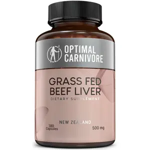Grass Fed Beef Liver Capsules, Freeze Dried in Convenient Pills, 180 Capsules, Desiccated Supplement