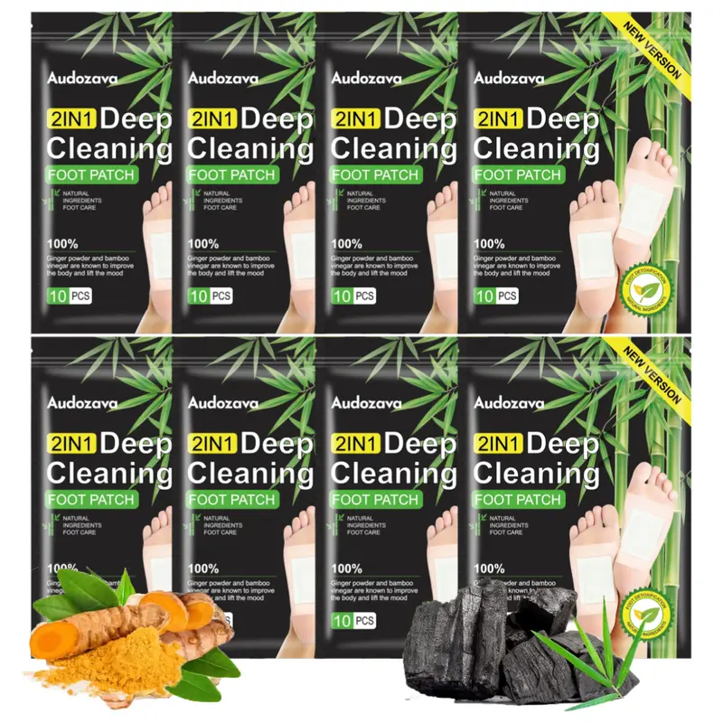 Ginger Therapy Foot Masks with Natural Ginger Powder & Bamboo Charcoal - 40 Medical-Grade Adhesive Pads Pack, 24-Month Shelf Life, Nightly Use, Sleep Aid, Deep Cleansing, Exfoliating (Beauty & Personal Care Multi-Pack Treatment)